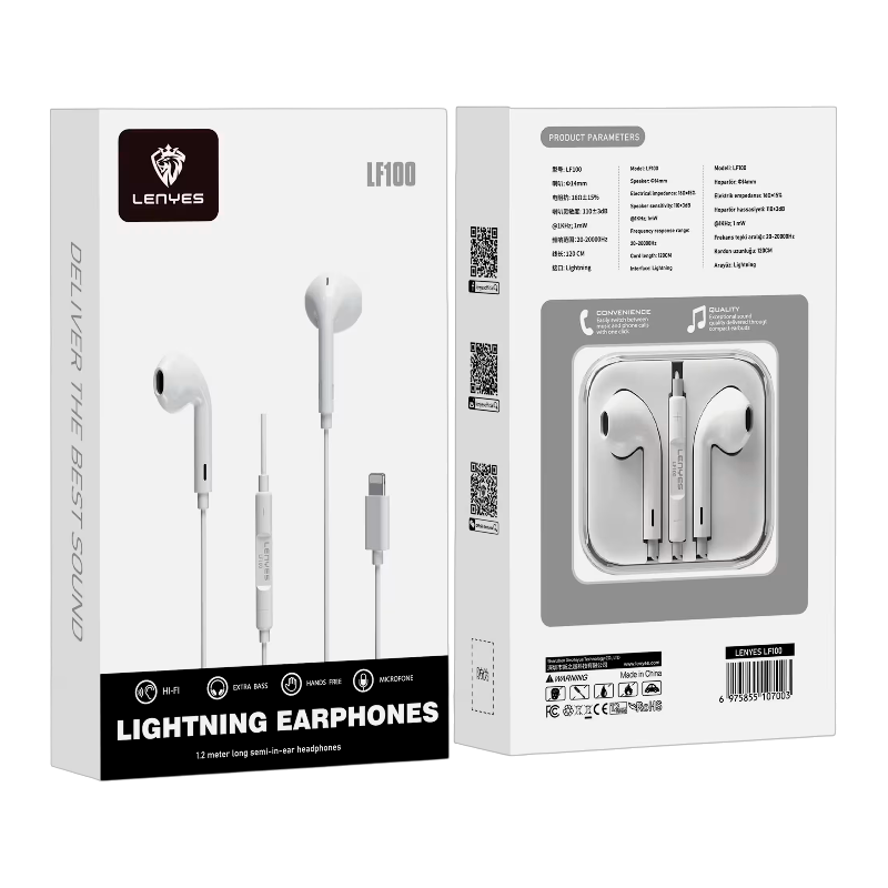 Audifonos In Ear Para Lightning Lenyes Lf100 Blanco – imagen 3