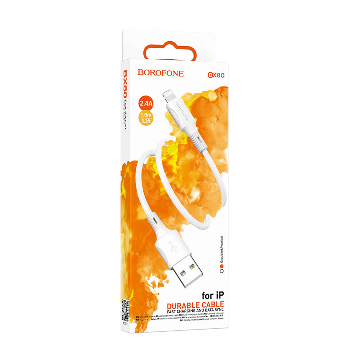 Cable Usb a Lightning Borofone Bx80 Succed Blanco – imagen 3
