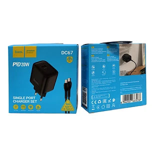Cargador Carga Rapida Hoco Dc67 20w Tipo C + Cable Negro – imagen 4