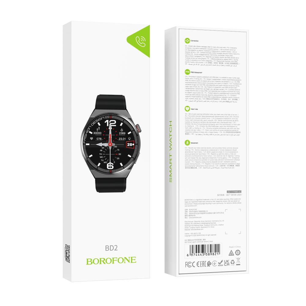 Smartwatch Reloj Inteligente Bluetooth Borofone Bd2 Negro – imagen 2