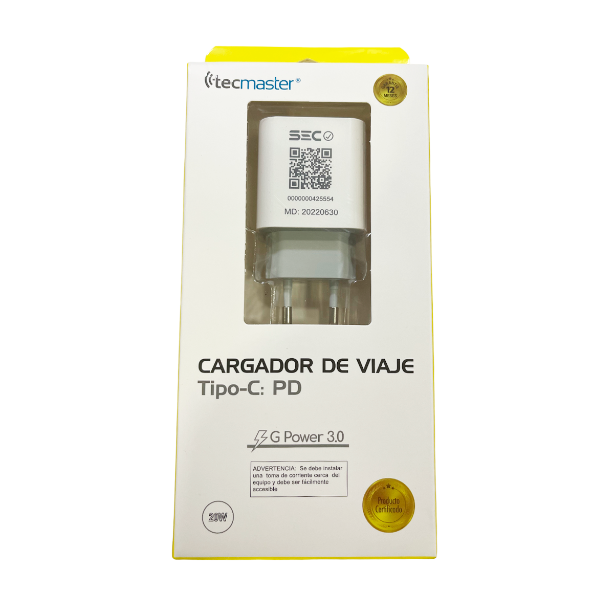 Cargador Tecmaster Tipo C 20w Carga Rapida Blanco – imagen 5