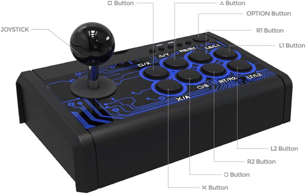 Control Arcade Fight Stick Joystick Ps4 Ps3 Xbox Pc Switch Negro – imagen 5