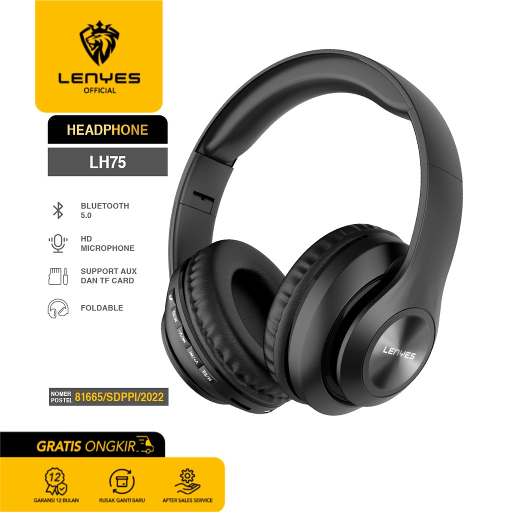 Audífonos Headset Bluetooth Lenyes Lh75 Micro Sd Negro – imagen 3