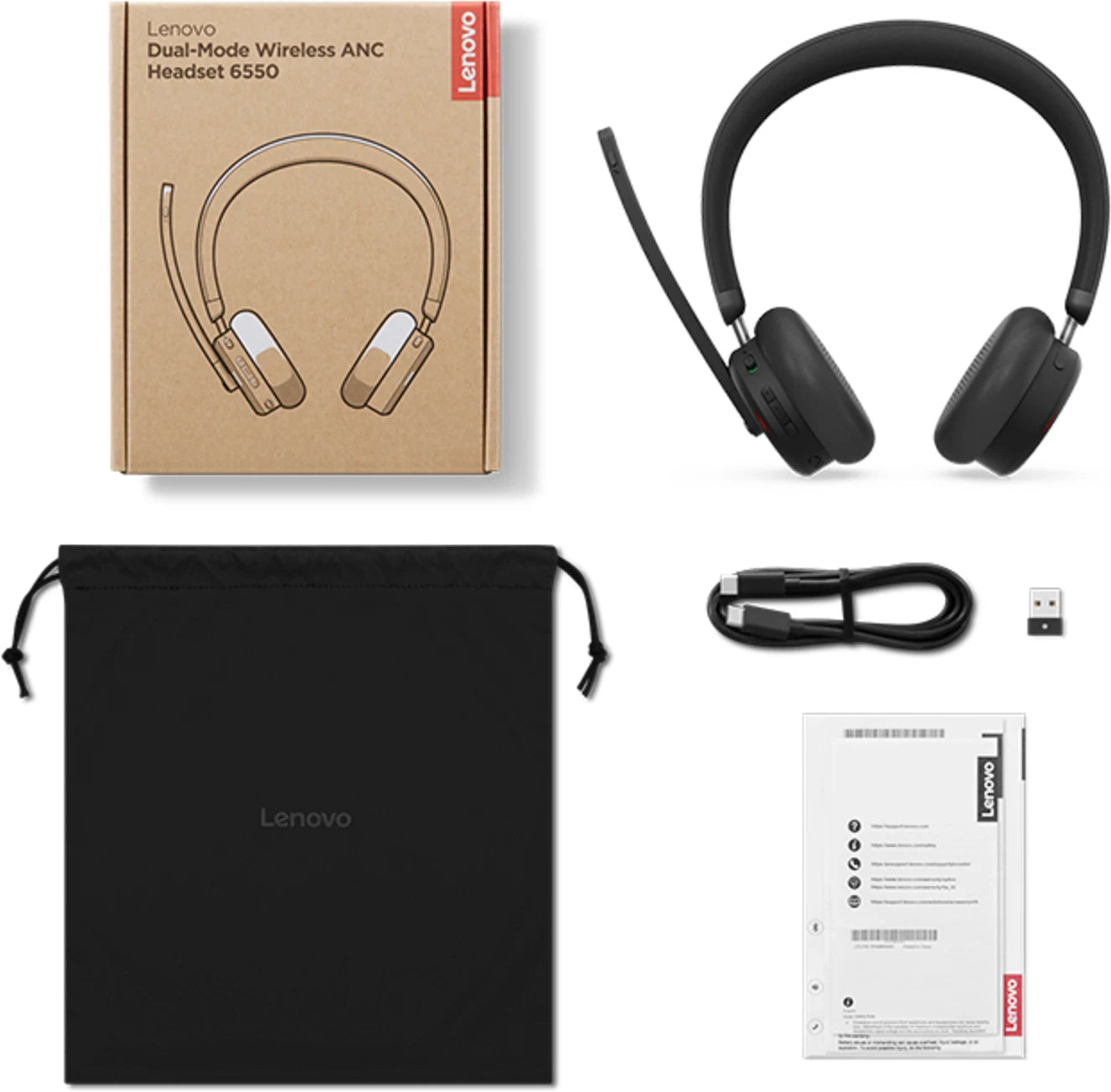 Audífonos Inalambricos Lenovo 6550 Dual Mode Anc Negro – imagen 4