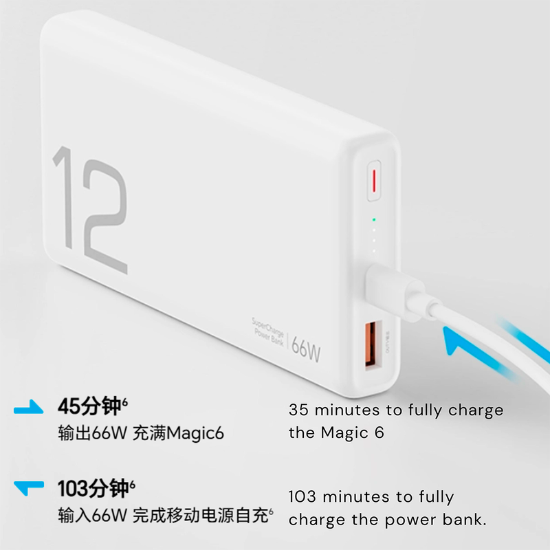 Powerbank Honor Choice 12.000 mAh beige vista lateral