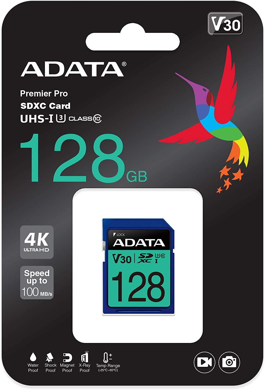 Memoria Sd Adata 128 Gb V30 HD Clase 10 Azul – imagen 2