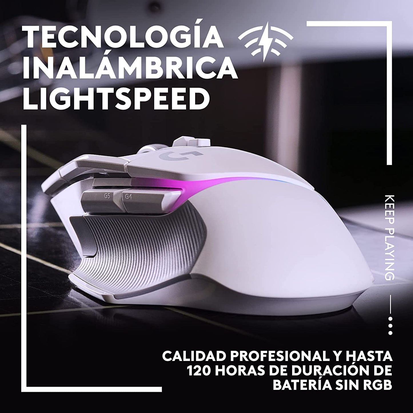 Mouse Gamer Inalambrico Logitech G502 x Plus Rgb 25000dpi Blanco – imagen 4