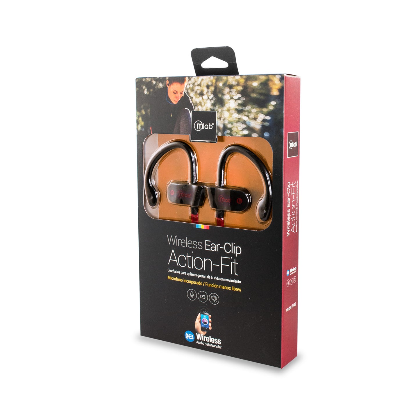 Audifonos Bluetooth Microlab Clip Action Fit Mod 7747 Rojo – imagen 2