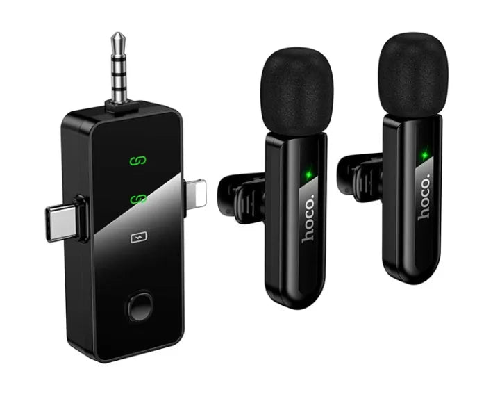 Micrófono Inalámbrico Dual Hoco L20C con Cancelación de Ruido USB-C, Lightning y 3.5 mm - vista 3