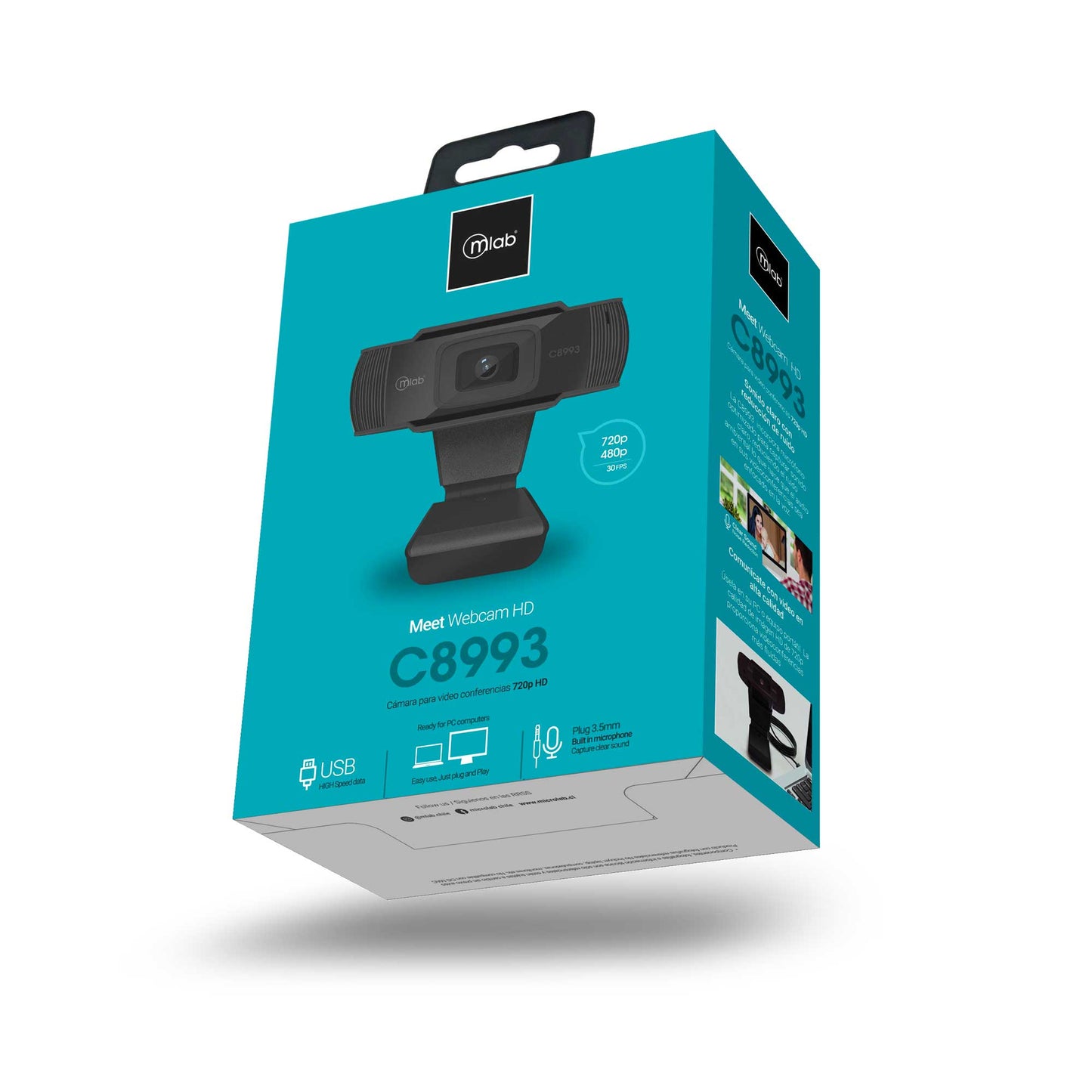 Camara Web Webcam Microlab 720P HD 8993 Negro – imagen 2
