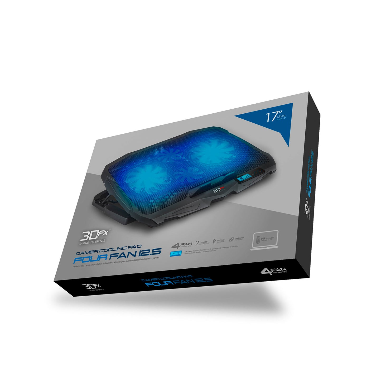 Ventilador Notebook Gamer 3DFX Four Fan 12.5 Negro – imagen 4