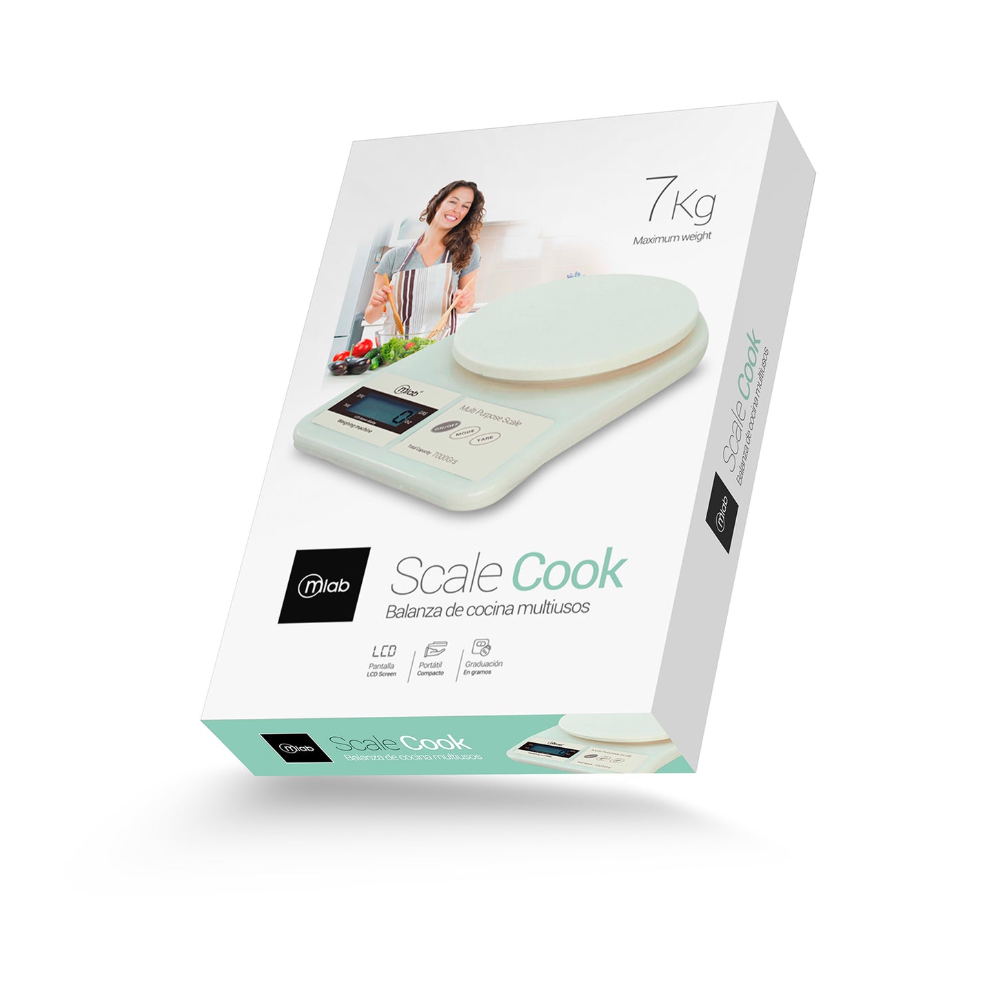 Balanza Digital Microlab Pesa Cocina 7kg Blanco – imagen 3