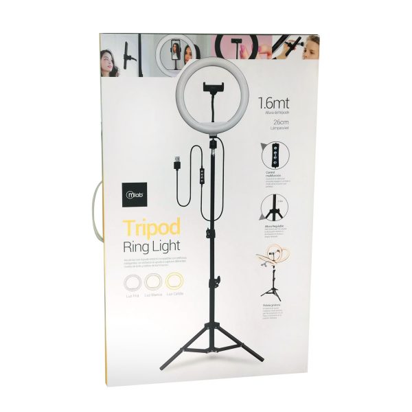 Anillo Aro De Luz Led 26cm Con Atril Microlab 9070 – imagen 5