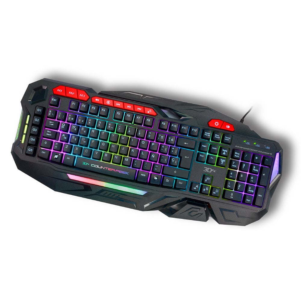 Teclado Gamer 3DFX Membrana Mmo Keys Counter-Peek 9071 Negro – imagen 3