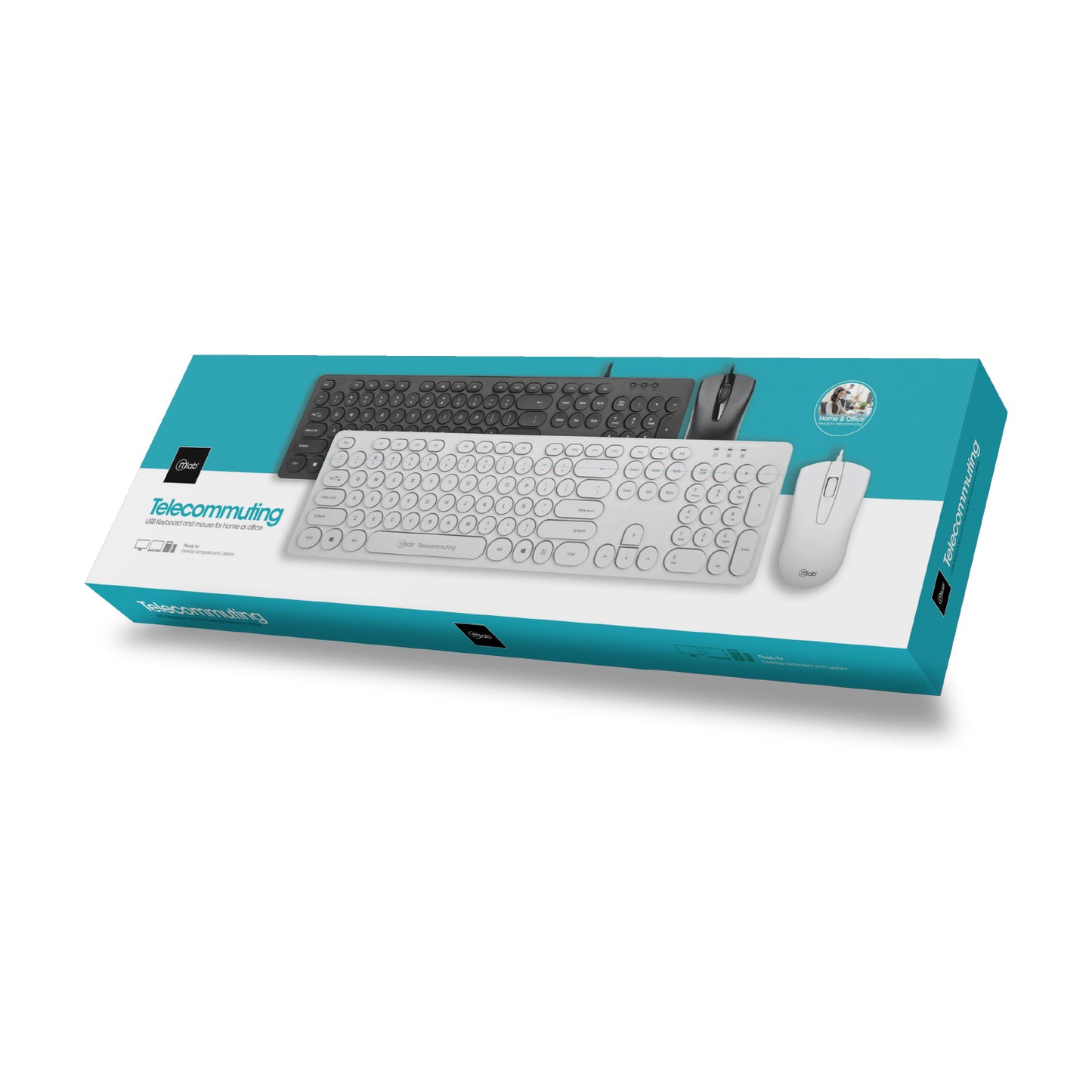Kit Teclado y Mouse Microlab Telecommuting Home Office Blanco – imagen 2