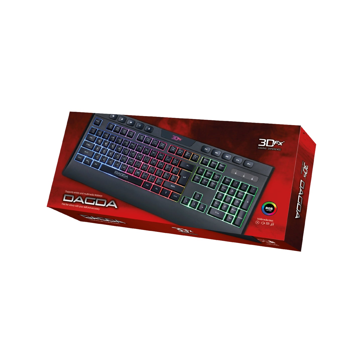 Teclado Gamer 3DFX Membrana Dagda Español 9087 Negro – imagen 3
