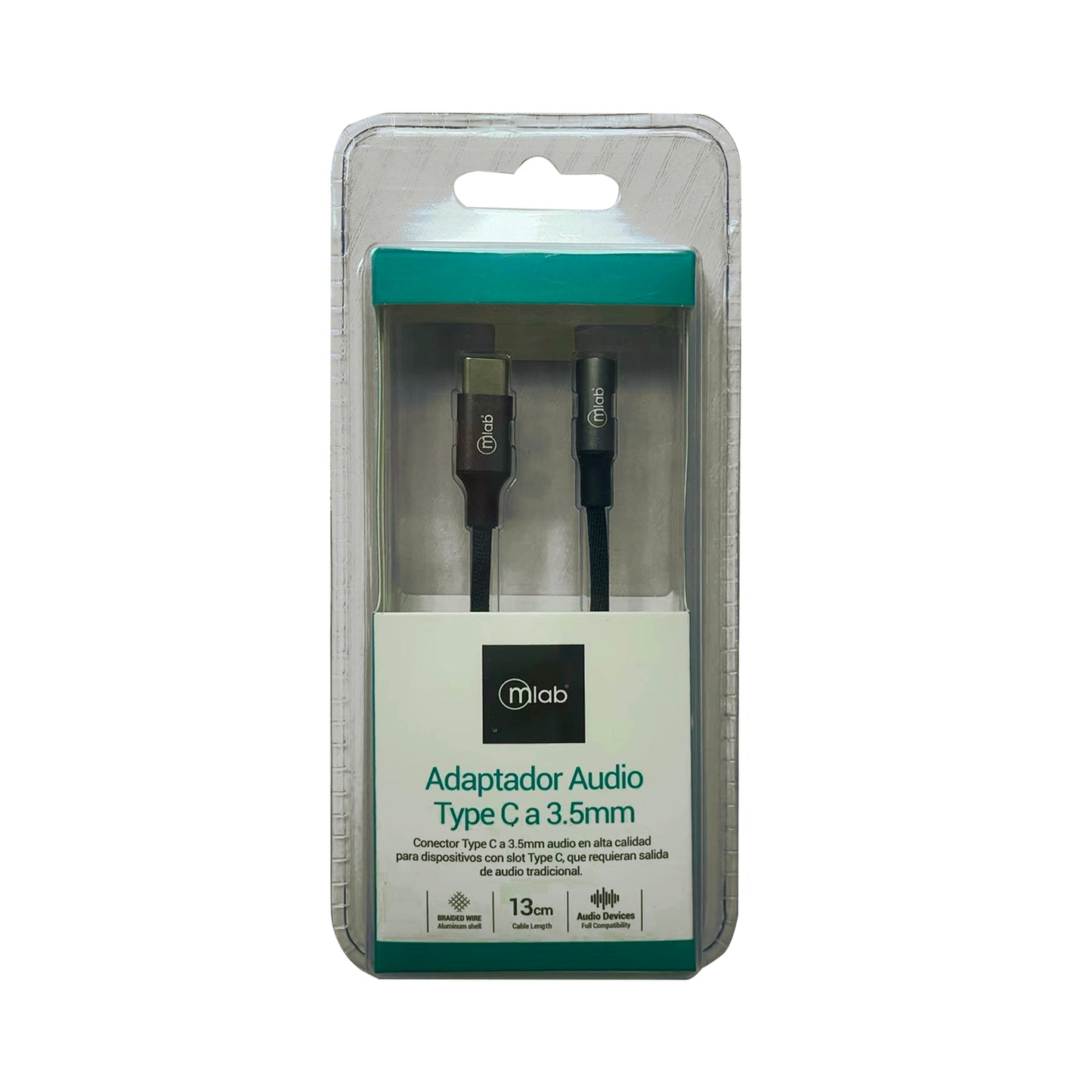 Adaptador Tipo C a Jack Audio 3.5mm Microlab Negro – imagen 2