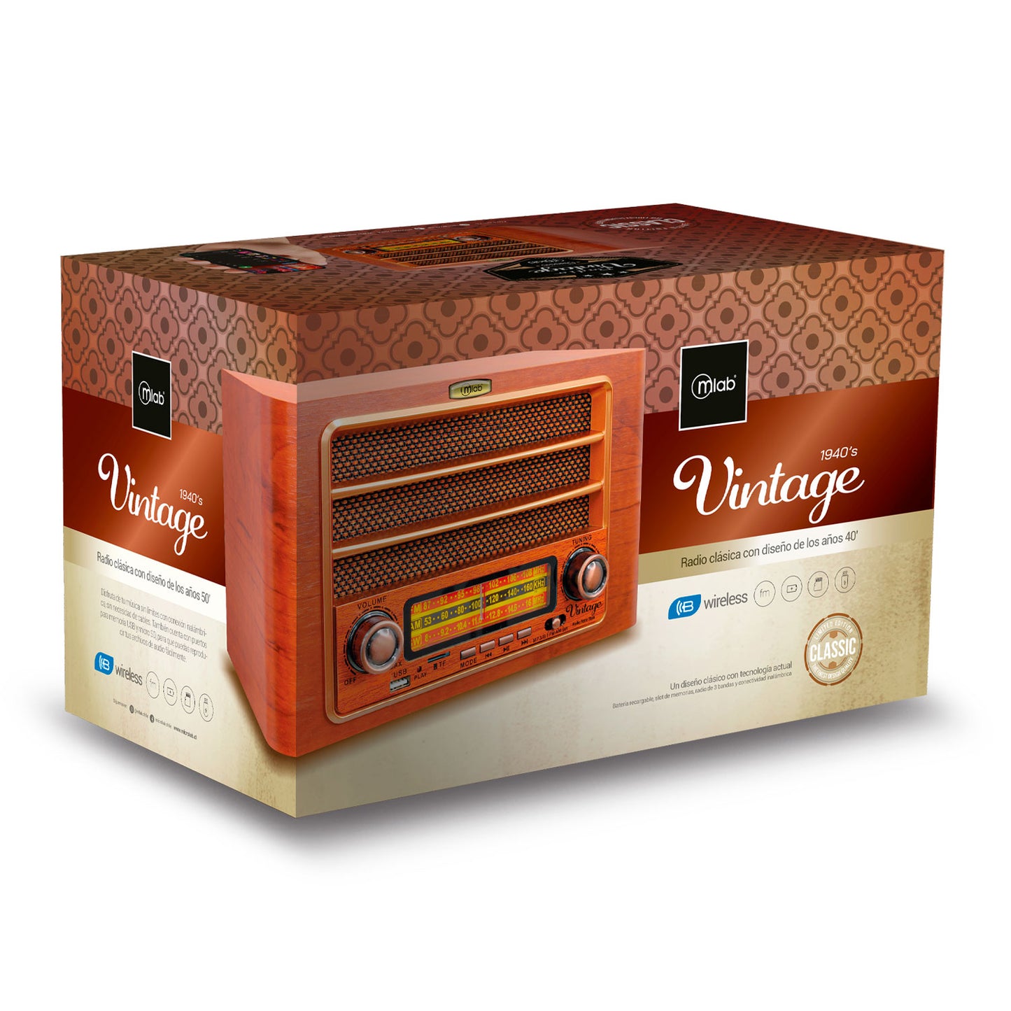 Radio Vintage 1940's - conexiones y entradas
