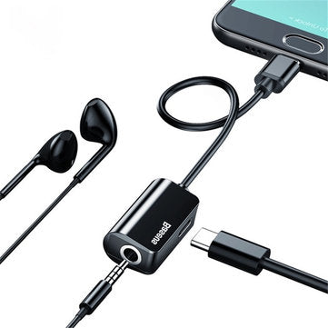 Adaptador Tipo C a Jack 3.5mm + Carga Tipo C Baseus – imagen 3