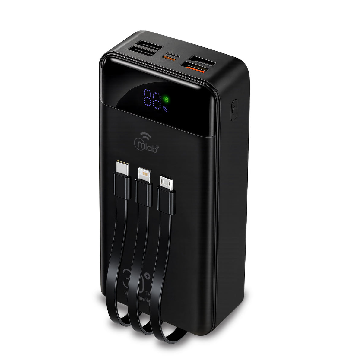 Powerbank Mlab WiredMassive 30.000mAh Carga Rápida 22.5W Linterna LED