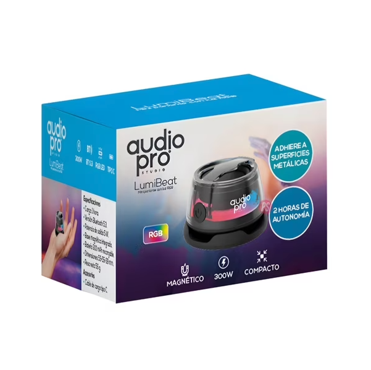 Parlante Mini Bluetooth Audiopro Rgb 5w Ap02117 Negro – imagen 3