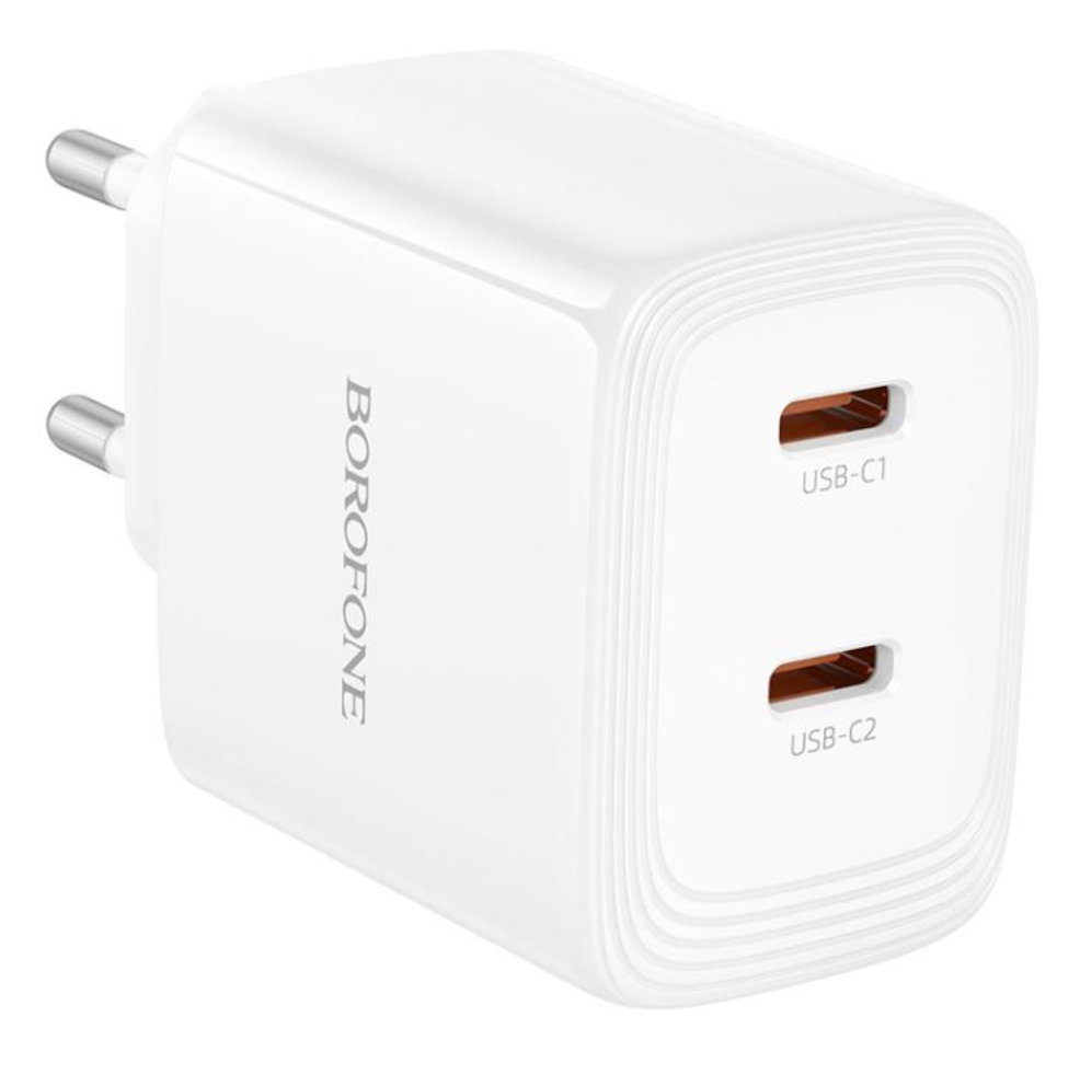 Cargador Carga Rapida Borofone Bn31 Gan 45w Dual Tipo C Blanco – imagen 3