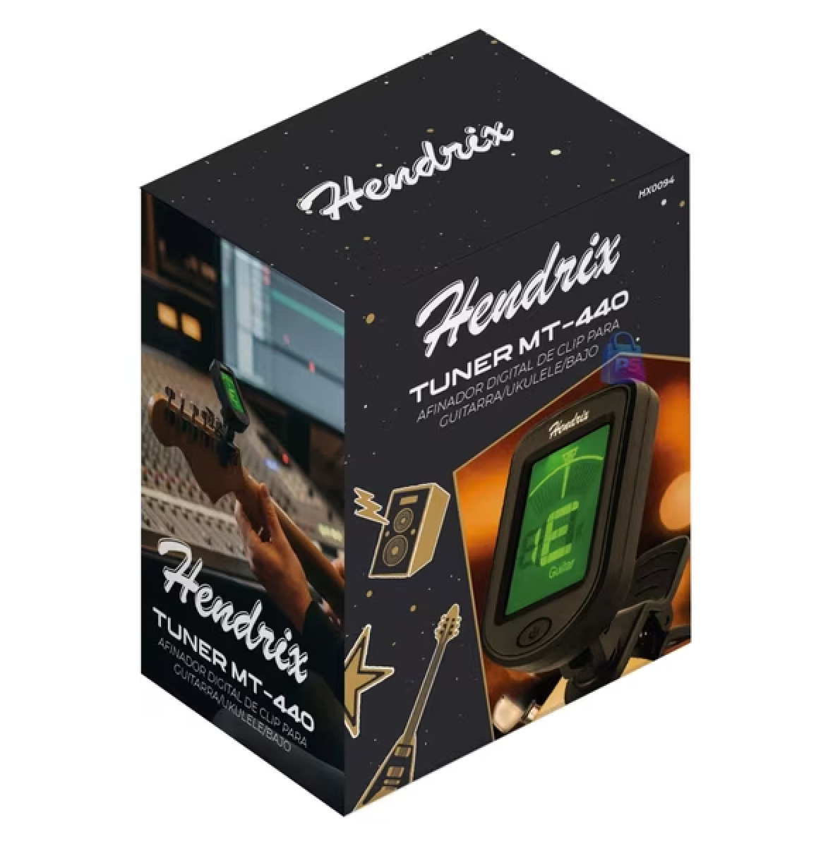 Afinador Digital Hendrix Mt-440 Clip Cromatico 440Hz Guitarra Negro – imagen 3