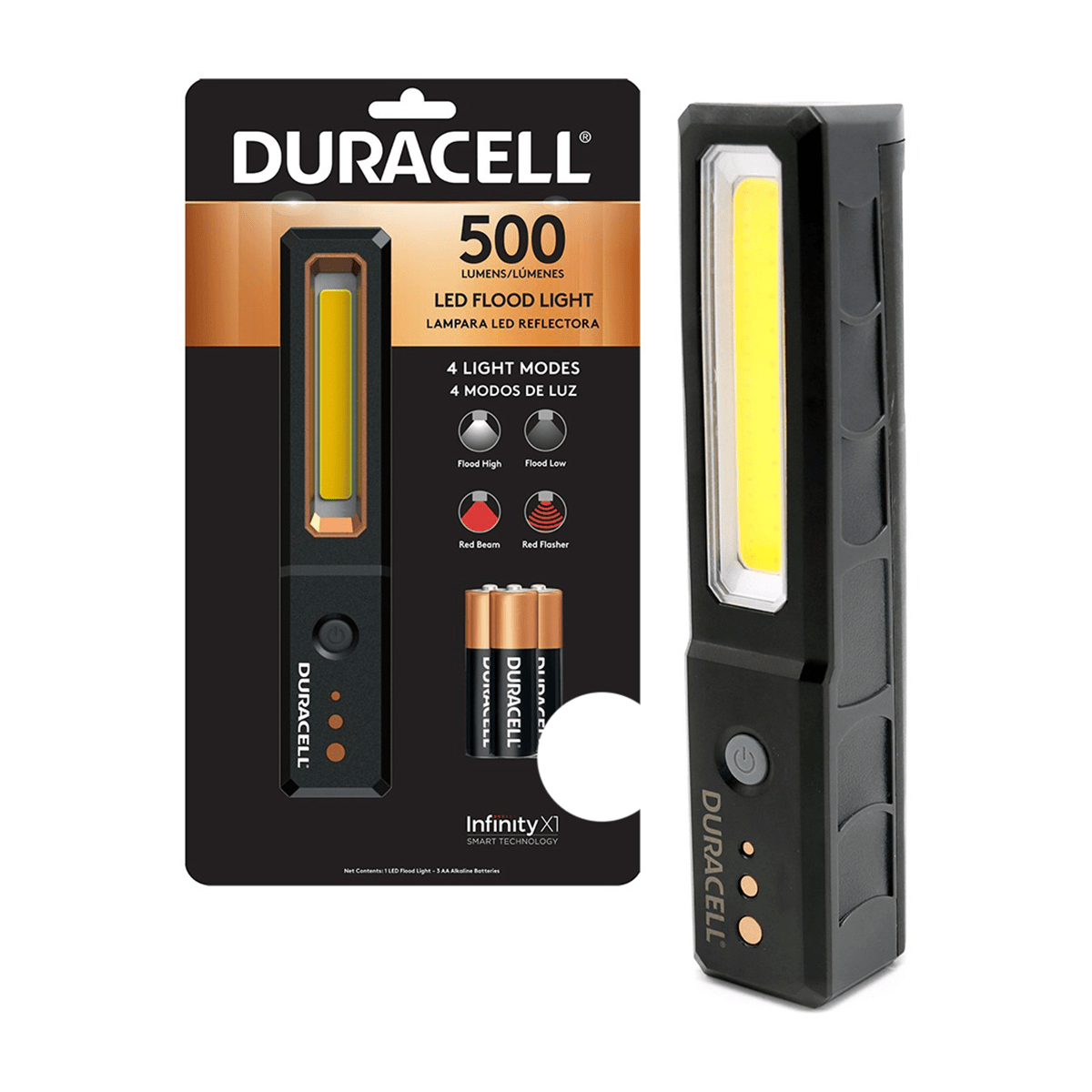 Linterna Duracell 500 Lumen Led Reflector Negro