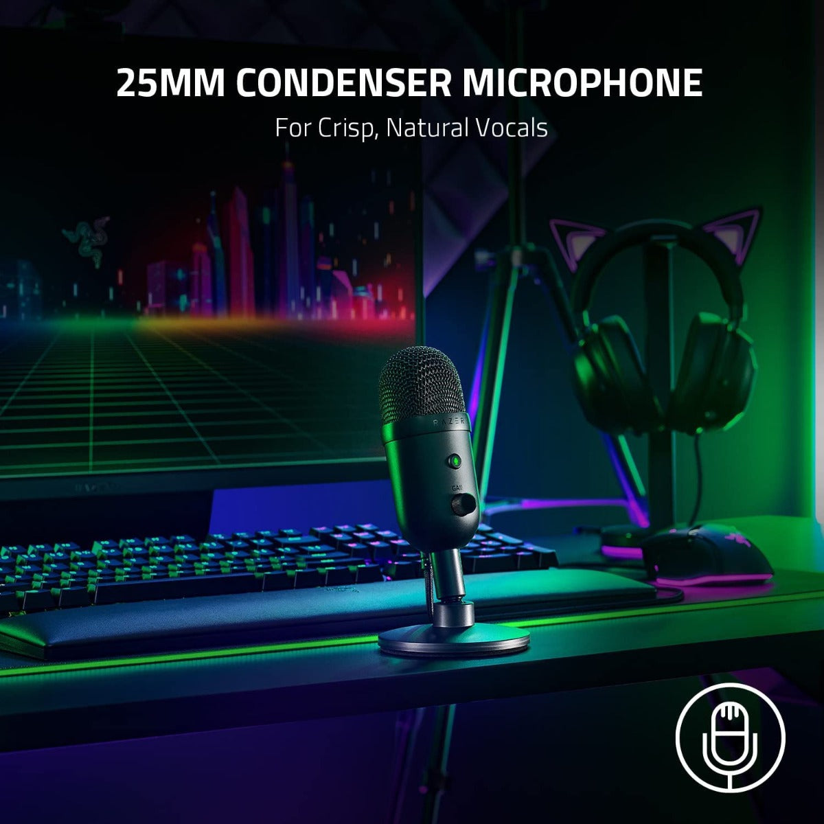 Micrófono Streamer Razer Seiren V2 X Twitch Youtube Negro – imagen 6