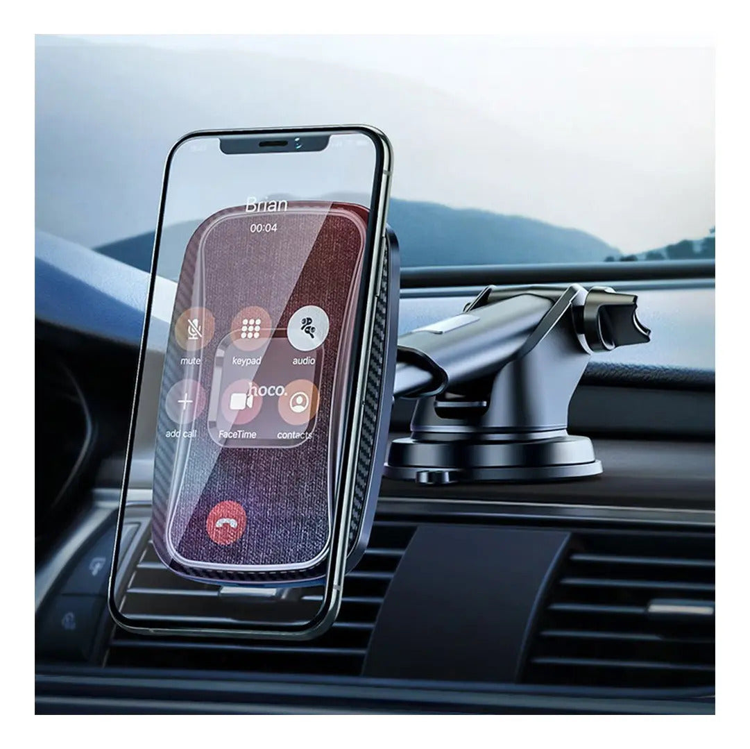 Soporte De Auto Dual Tablero Parabrisas Rejilla Hoco Ca75 Carga Inalambrica Negro – imagen 3