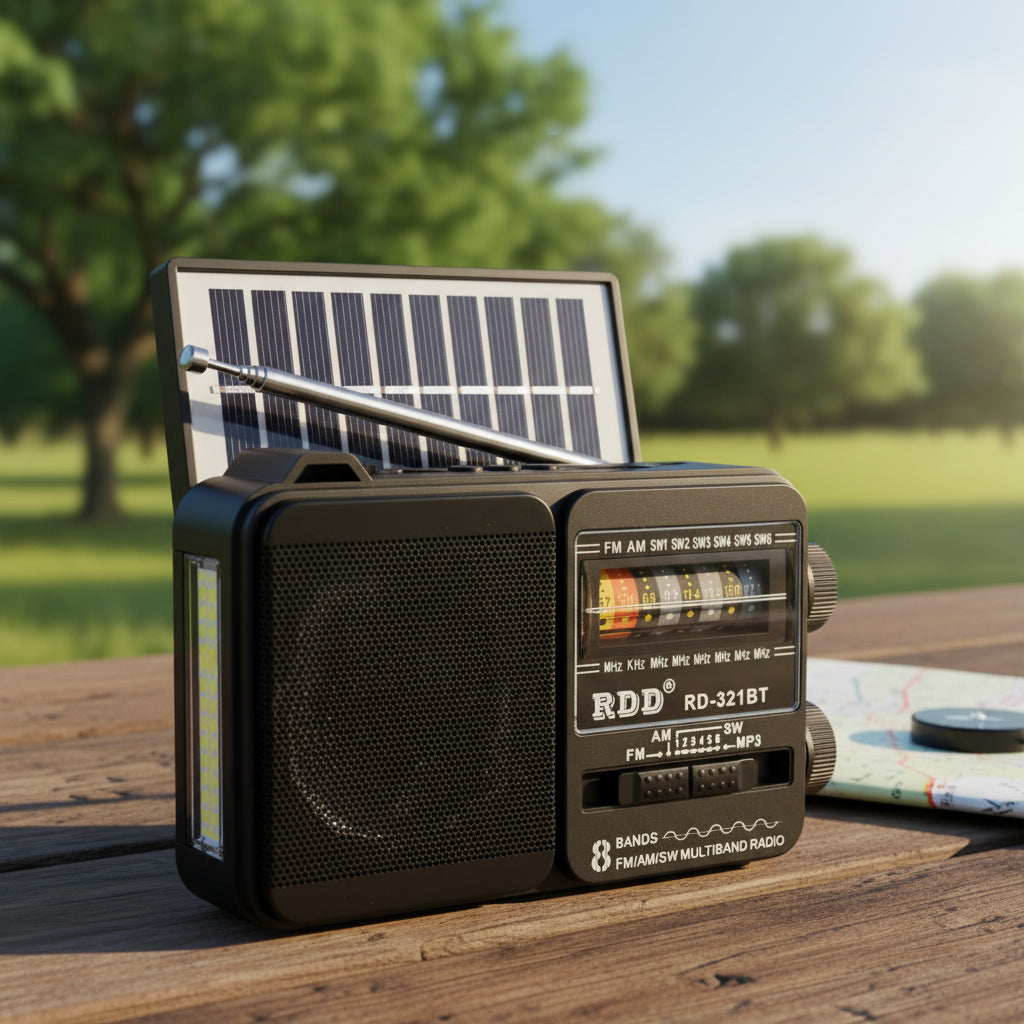 Mini Radio Solar Recargable Tecnolab TL653 USB SD 8 Bandas Negro – imagen 3