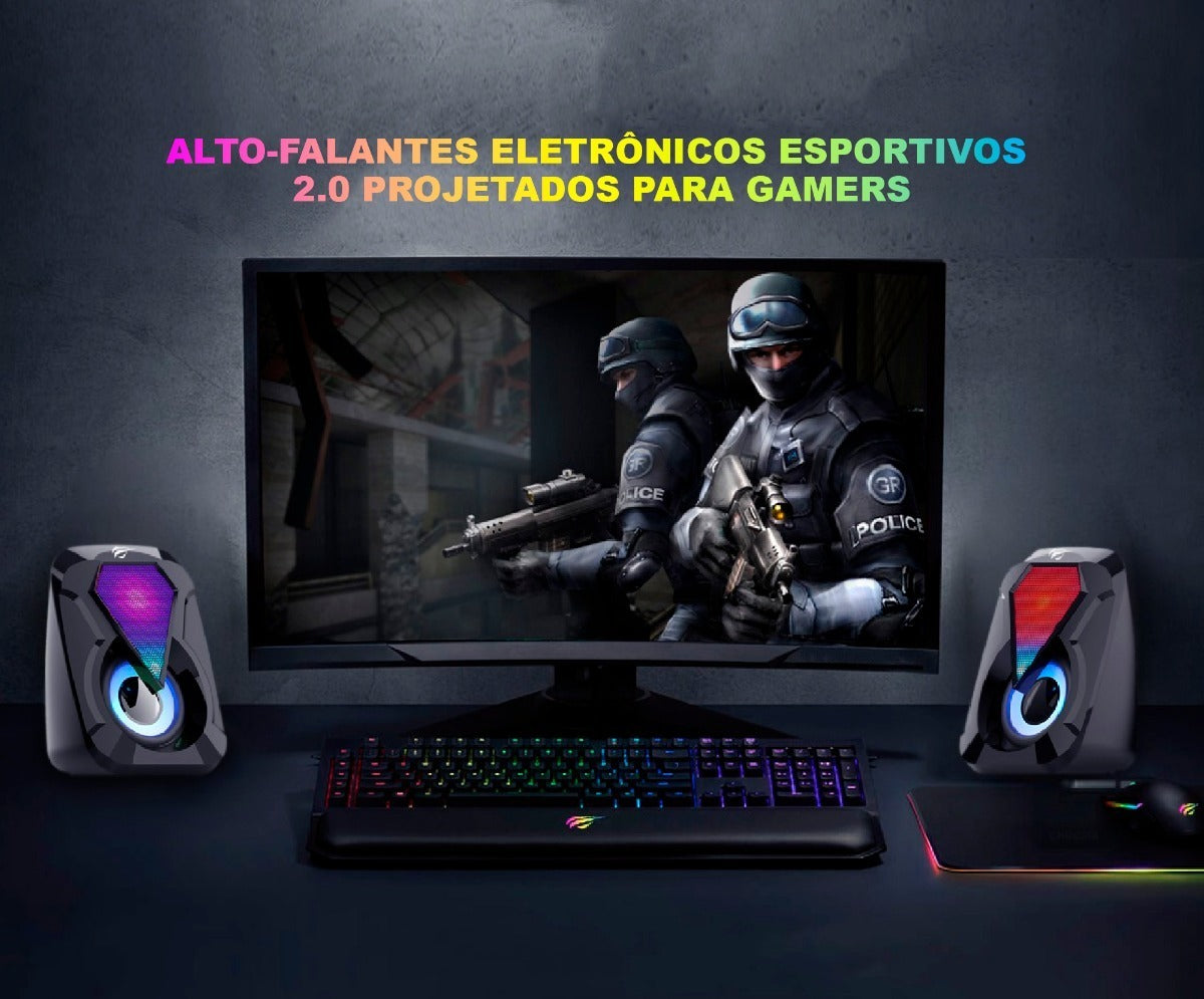 Parlantes Gamer Gamenote Sk211 Rgb Negro – imagen 3