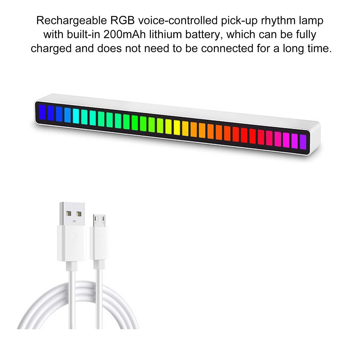 Barra De luz Led Rgb Inalambrica Luz de Ritmo D08 Gris – imagen 6