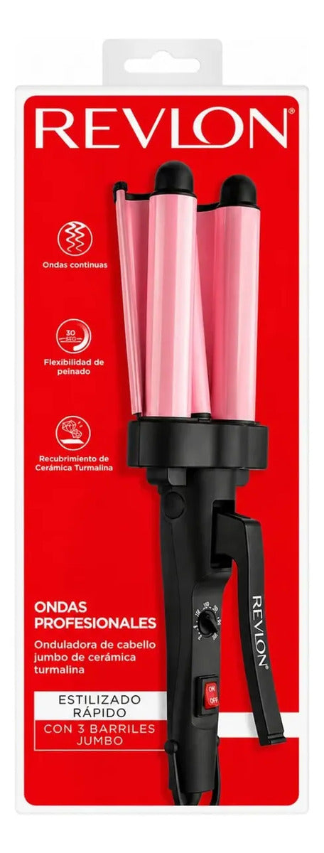 Ondulador Pelo Revlon Waver Jumbo De 3 Barriles Rosa – imagen 3