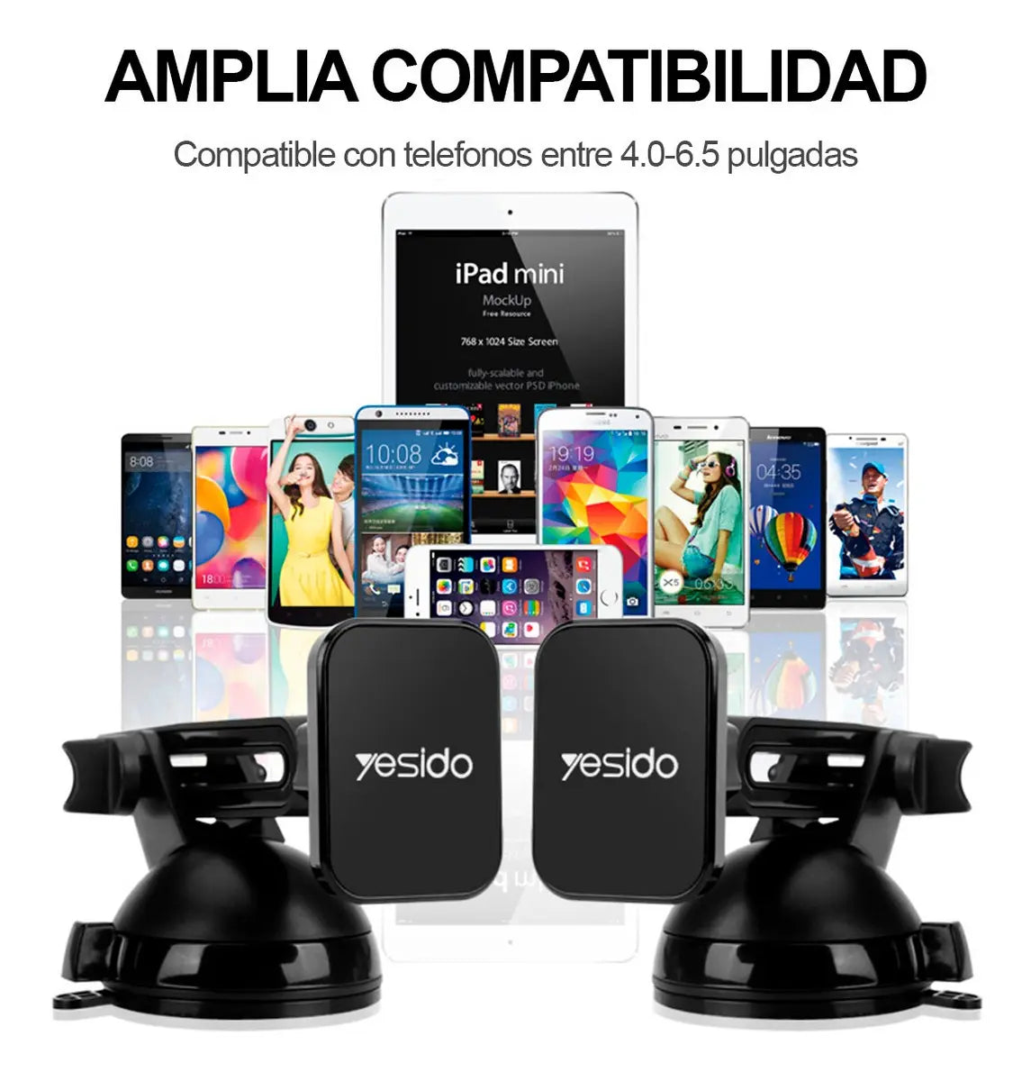 Soporte Yesido Holder C39 Magnético Para Celular Negro – imagen 4