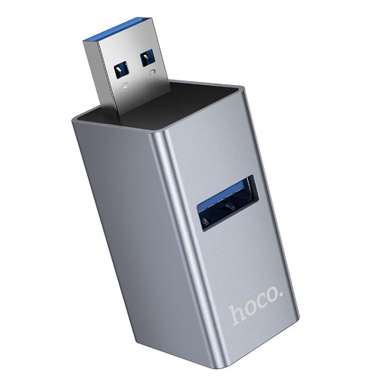 Adaptador Hub Hoco Hb54 3 En 1 Usb 3 Usb Gris – imagen 3