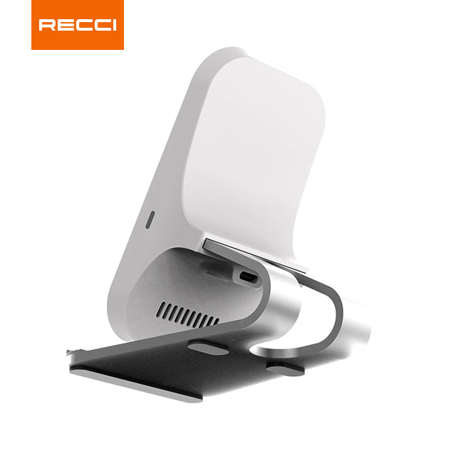 Cargador Inalámbrico Portatil 2 en 1 Con Soporte Recci Rcw-06 10w Blanco – imagen 6