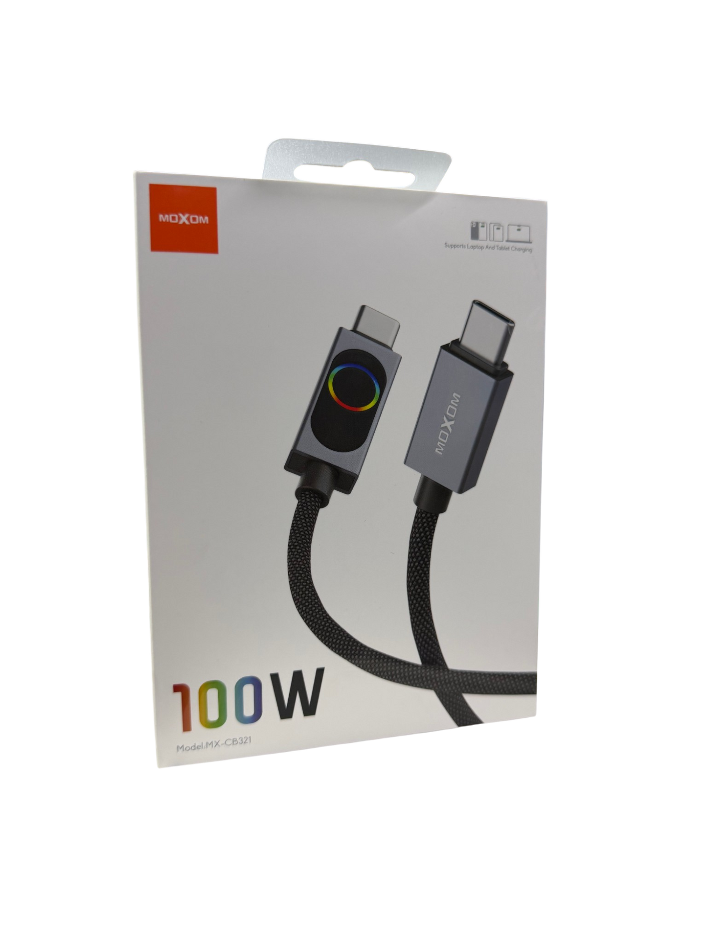 Cable Tipo C a Tipo C Moxom 100w 1 Metro Negro – imagen 3