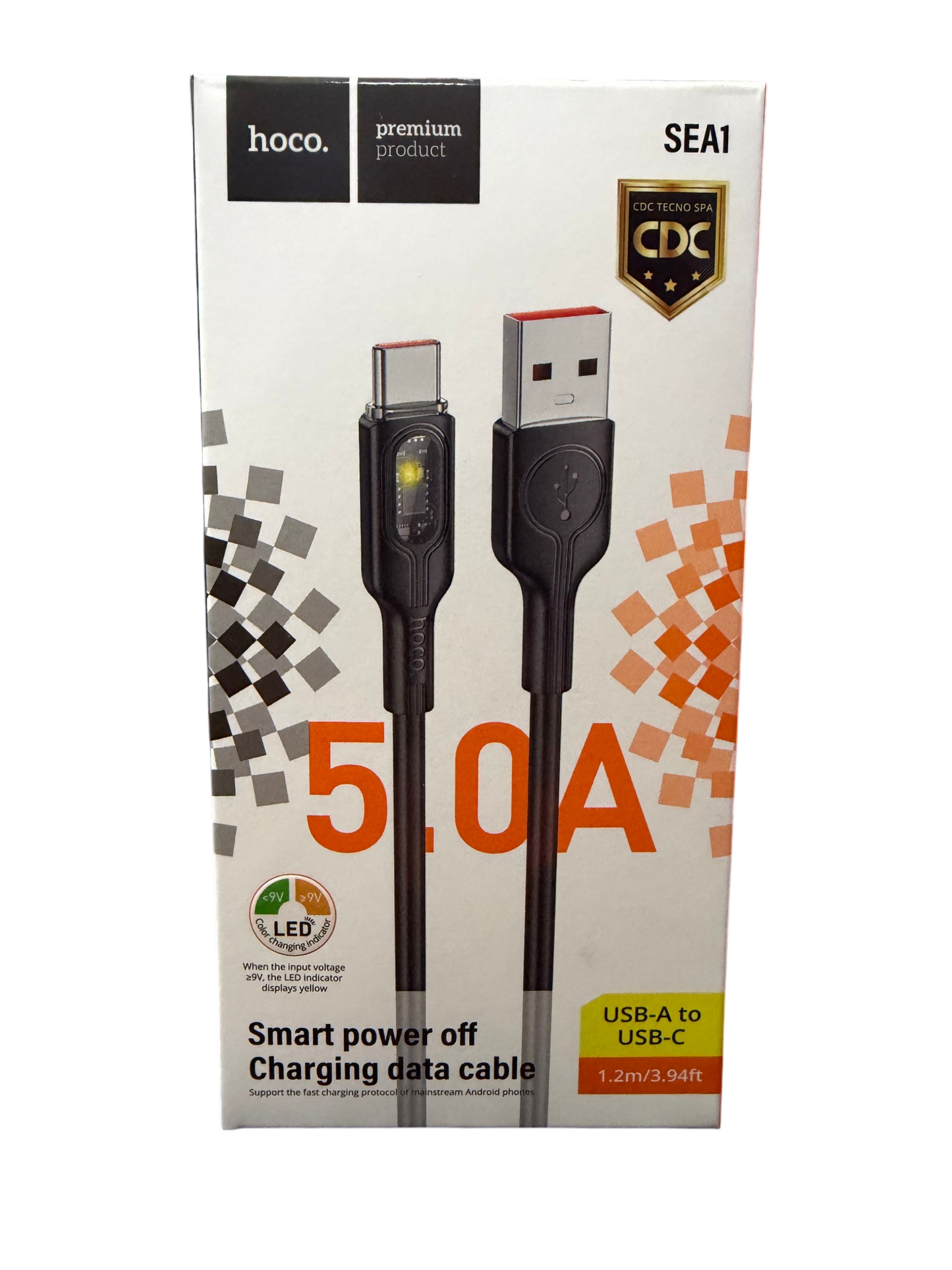 Cable Usb a Tipo C 5a Hoco Sea1 Negro – imagen 3