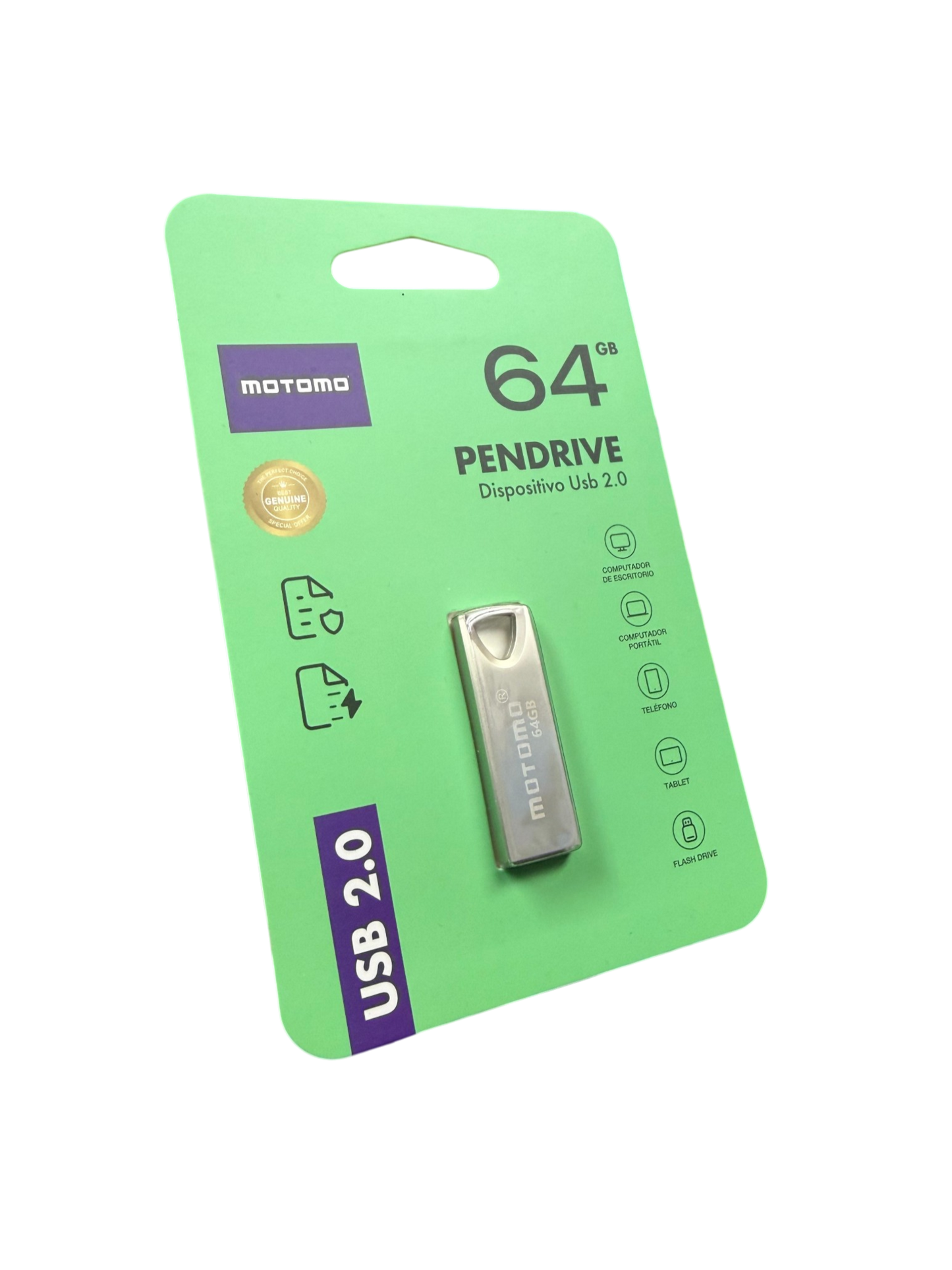 Pendrive Motomo 64 GB USB 2.0 Carcasa Metálica Gris - vista 3