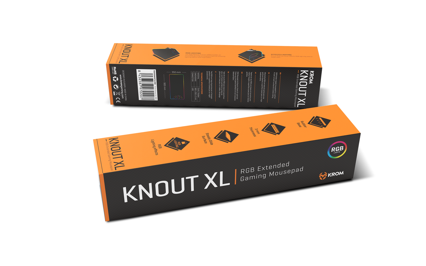 Mousepad Gamer Krom Knout XL Rgb 90x35 Cm Negro – imagen 4