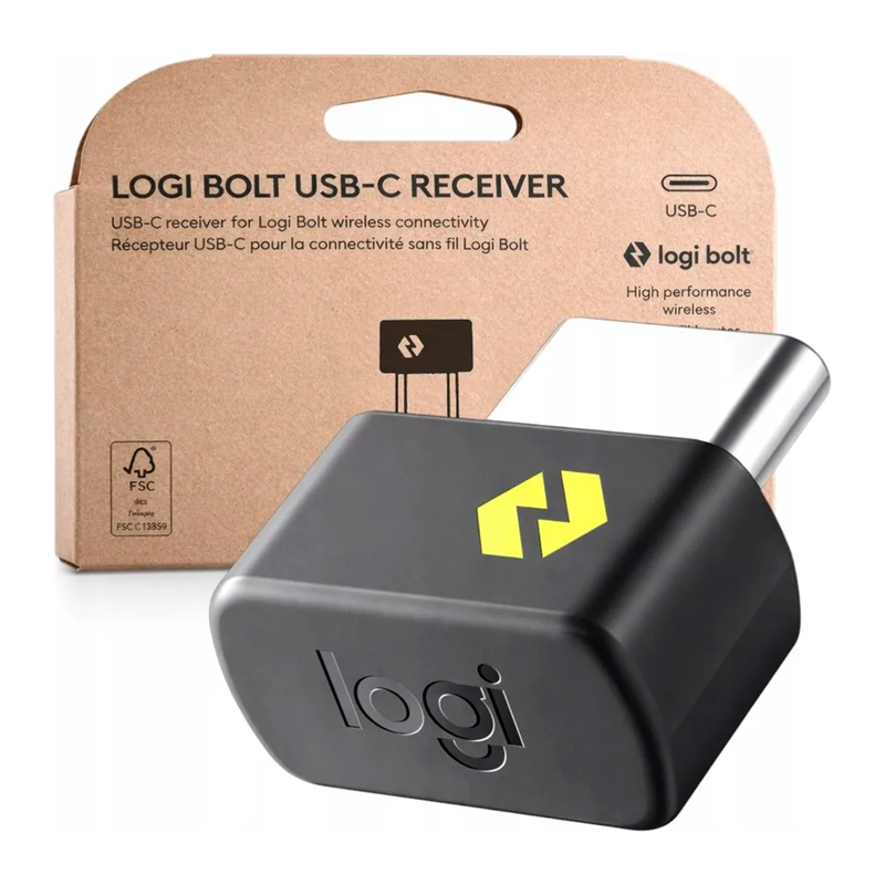 Detalle del tamaño del receptor Logitech Logi Bolt USB-C