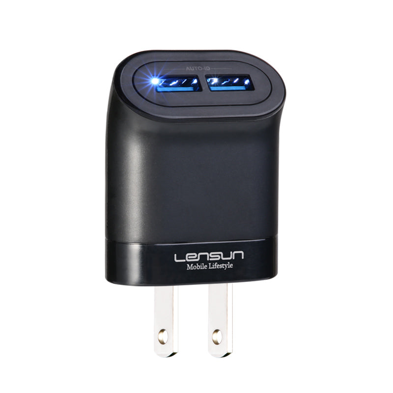 Cargador Dual Carga Rapida 2.4a Lensun Negro – imagen 4