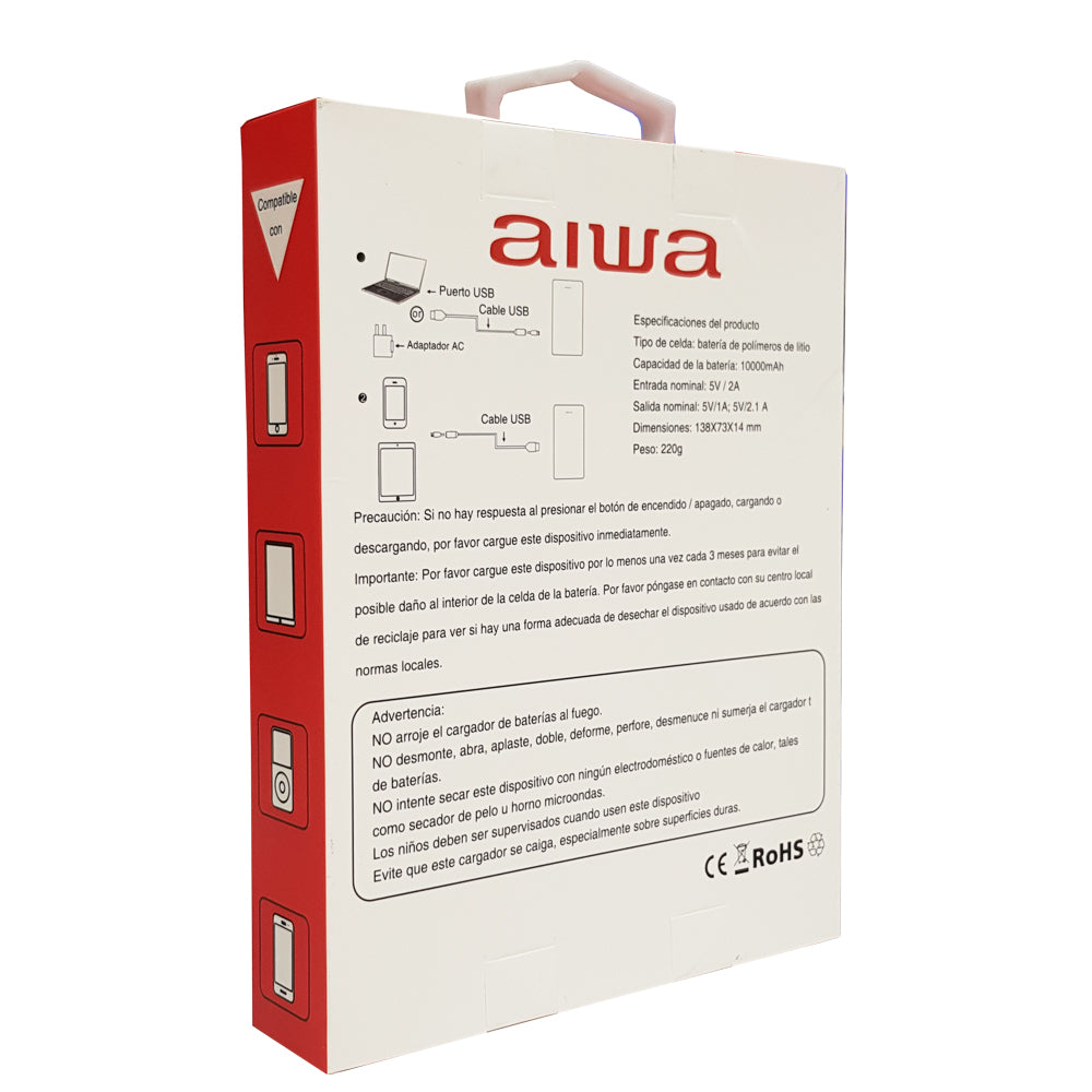 Powerbank Bateria Portatil 10000 Mah Aiwa Paw – imagen 4