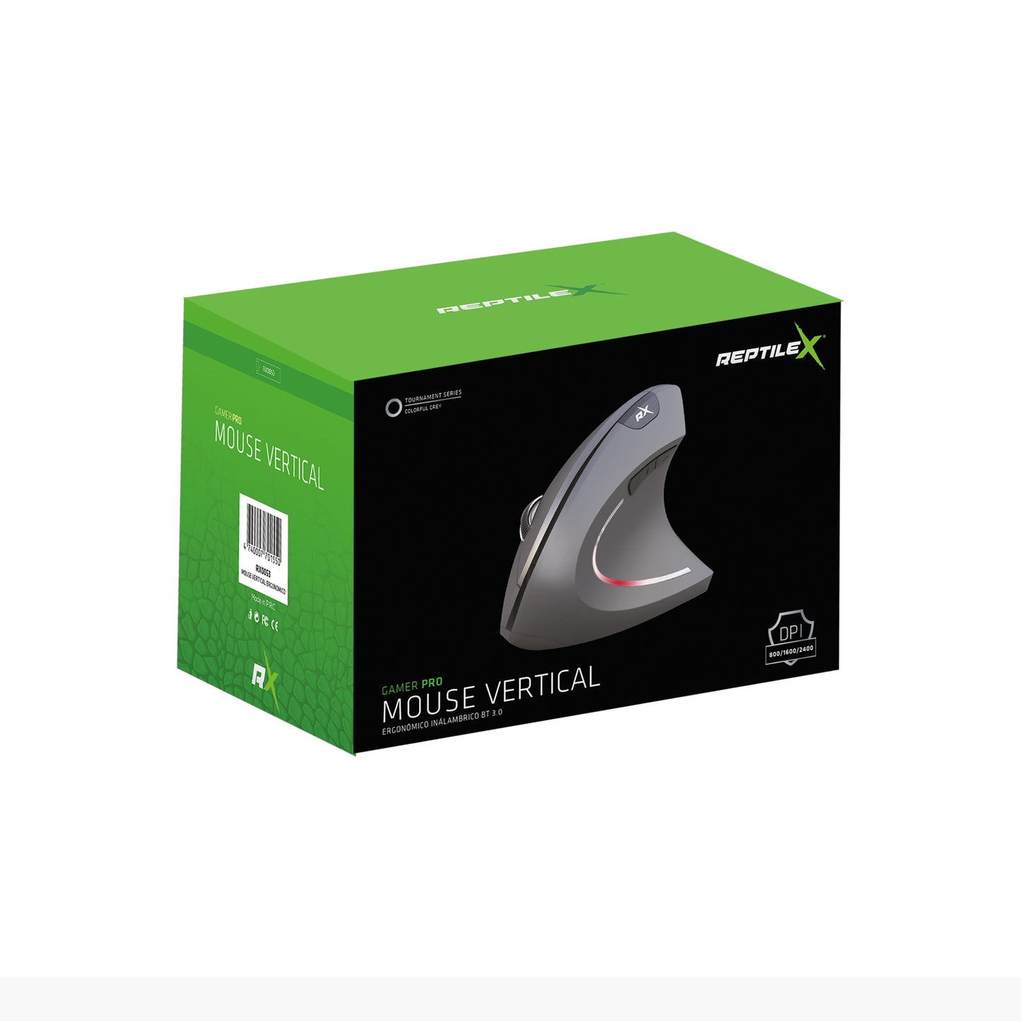Mouse Gamer Vertical Reptilex Bluetooth Rx0053 Negro – imagen 2