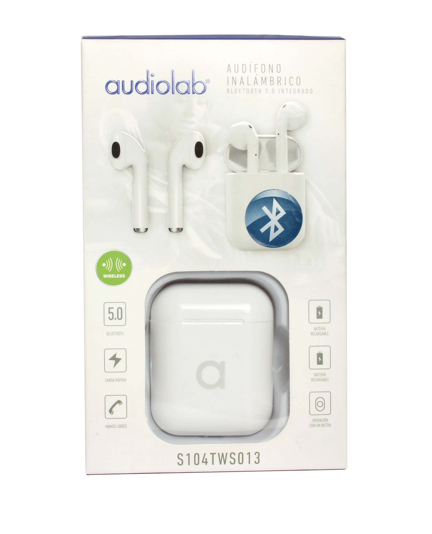 Audifonos Bluetooth Tipo Airpods Audiolab V2 Blanco – imagen 3