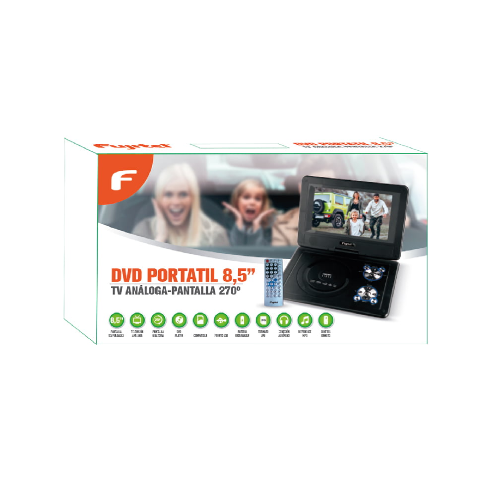 Dvd Portátil Fujitel Con Tv Microlab 8,5" + Funda Protectora Negro – imagen 2