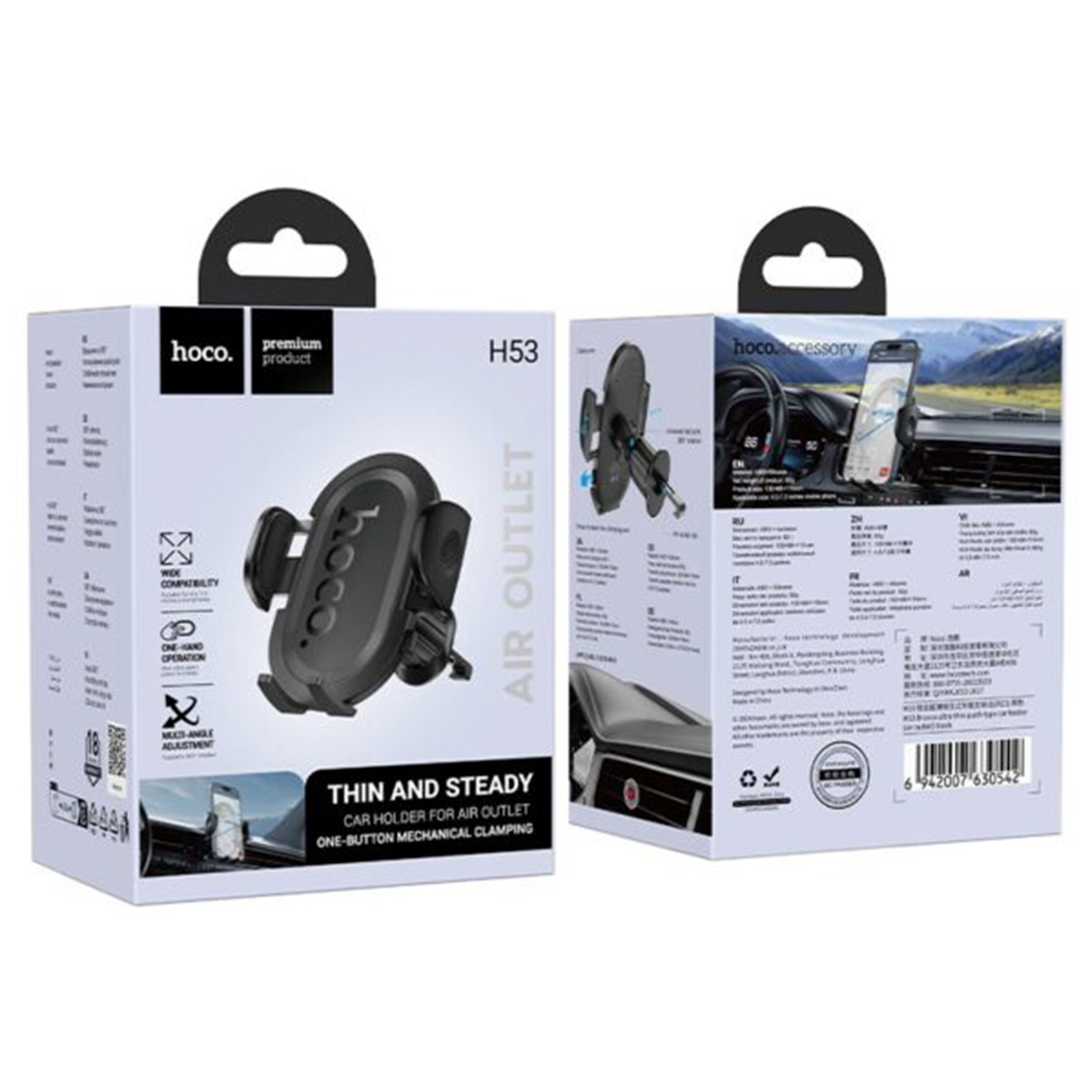 Soporte de Auto Rejilla de Aire Hoco H53 Negro