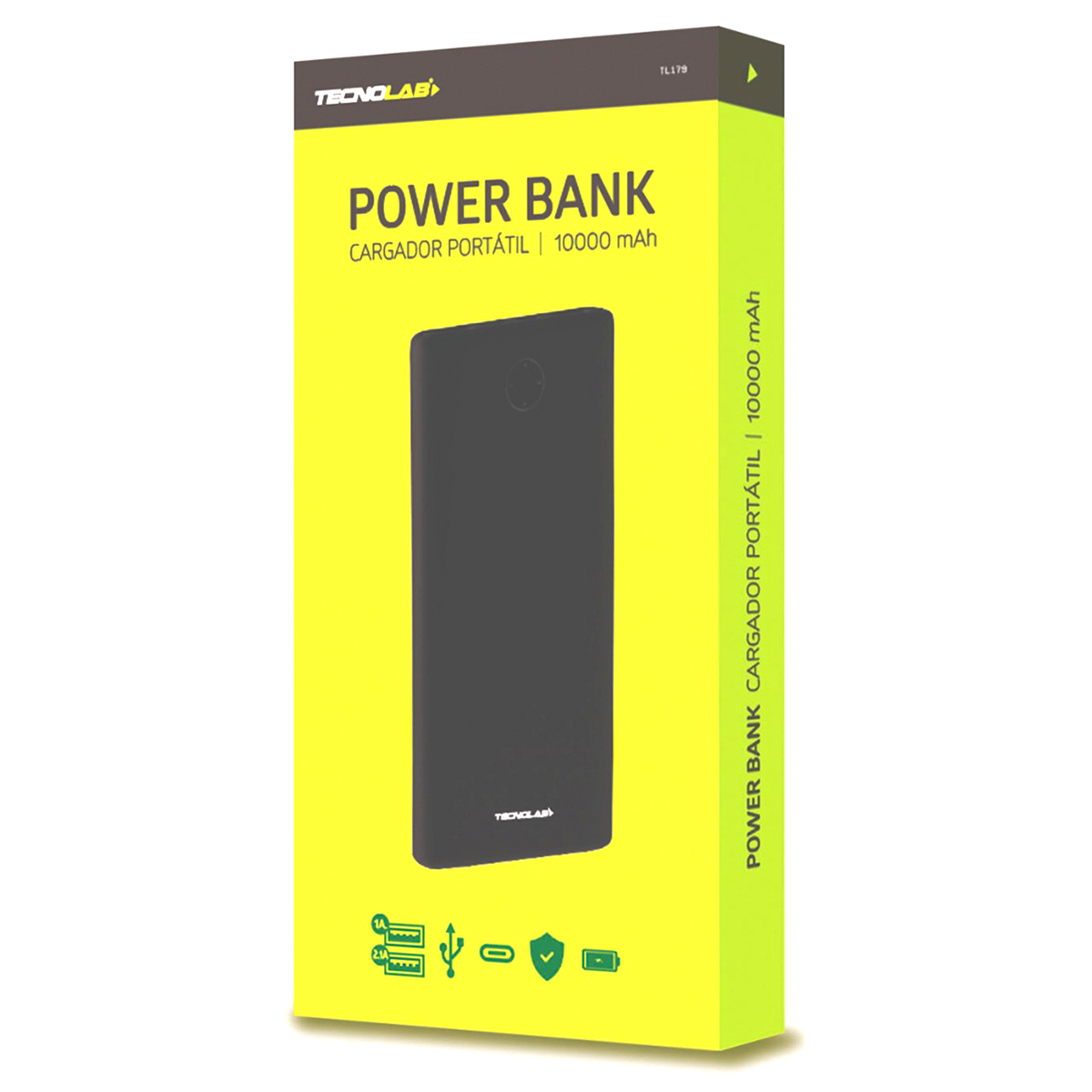 Batería Portátil Tecnolab Powerbank 10000 Mah Tl179 Negro