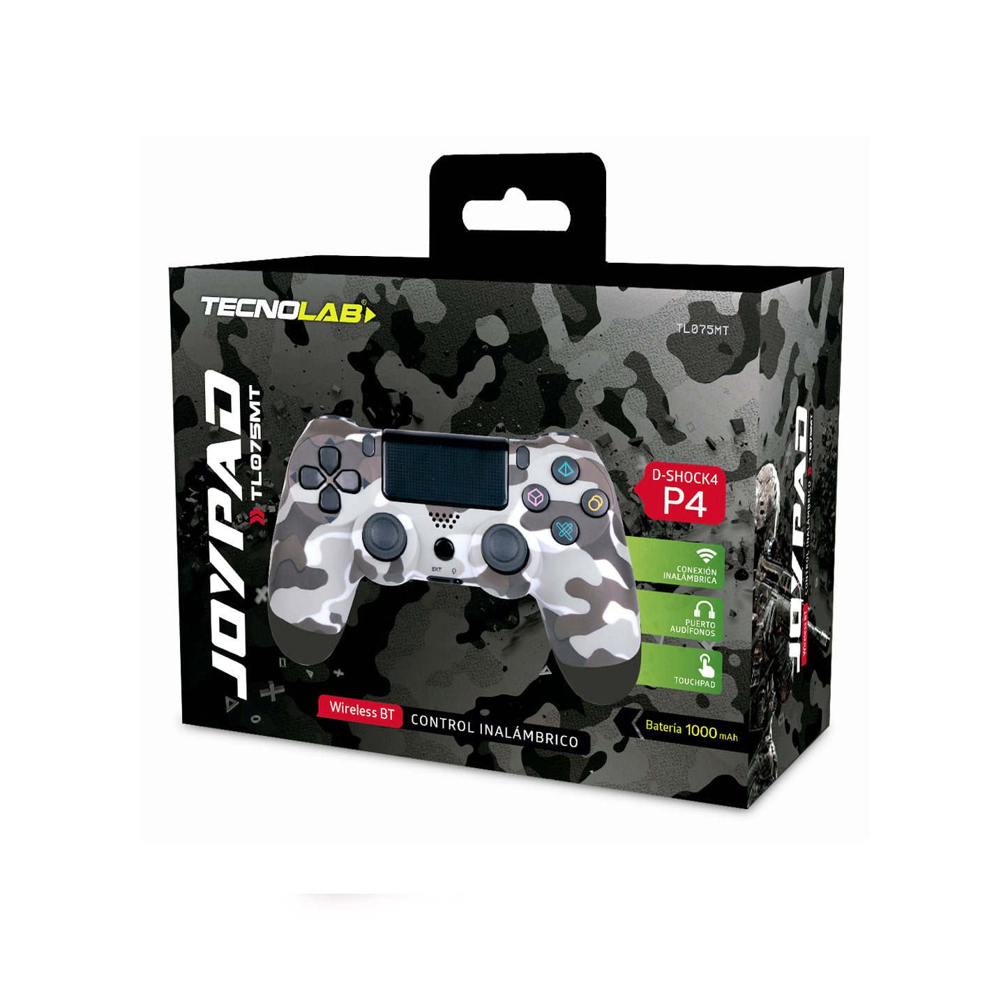Control Joystick Dualshock PS4 Inalambrico Tecnolab Camu Gris – imagen 3